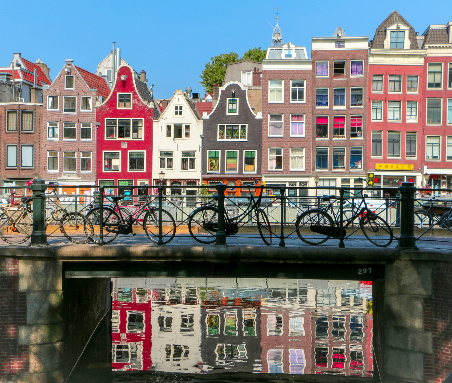 Amsterdam canal at golden hour